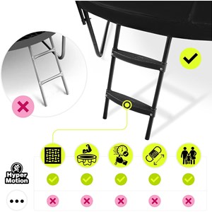 Grand trampoline de jardin 366cm (12ft) avec filet de protection et échelle