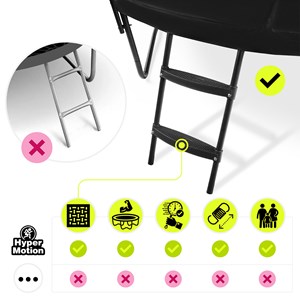 Trampoline géant xxl 487cm (16ft) de jardin- ultra robuste avec filet et échelle