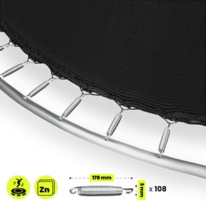 Trampoline géant xxl 487cm (16ft) de jardin- ultra robuste avec filet et échelle