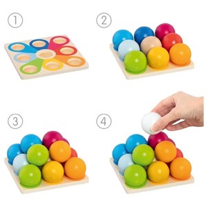 Pyramide de boules en bois