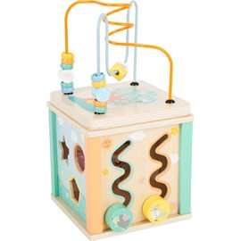 Cube de motricité en bois pastel