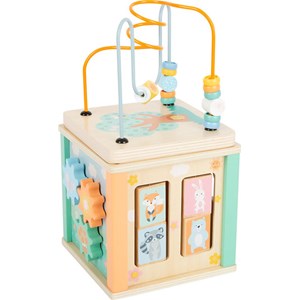 Cube de motricité en bois pastel