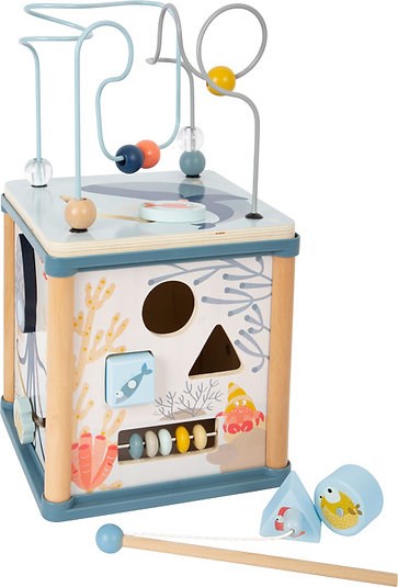 Cube de motricité en bois bébé 12 mois
