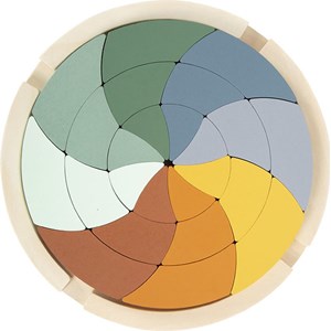Puzzle en bois montessori circulaire