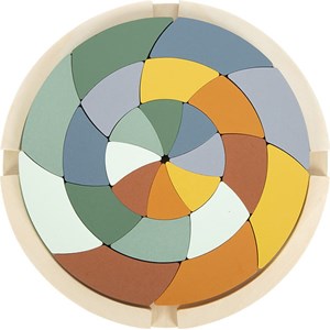 Puzzle en bois montessori circulaire