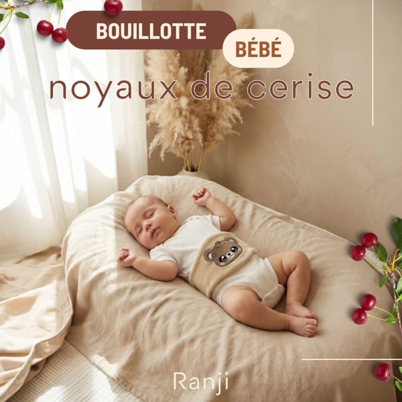 Bouillotte bébé noyaux de cerise ourson (Ranji) - Image 1