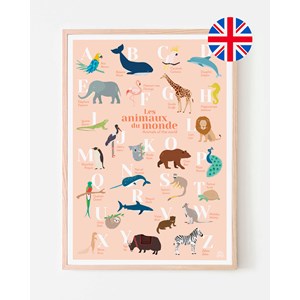 Abécédaire des animaux bilingue anglais corail