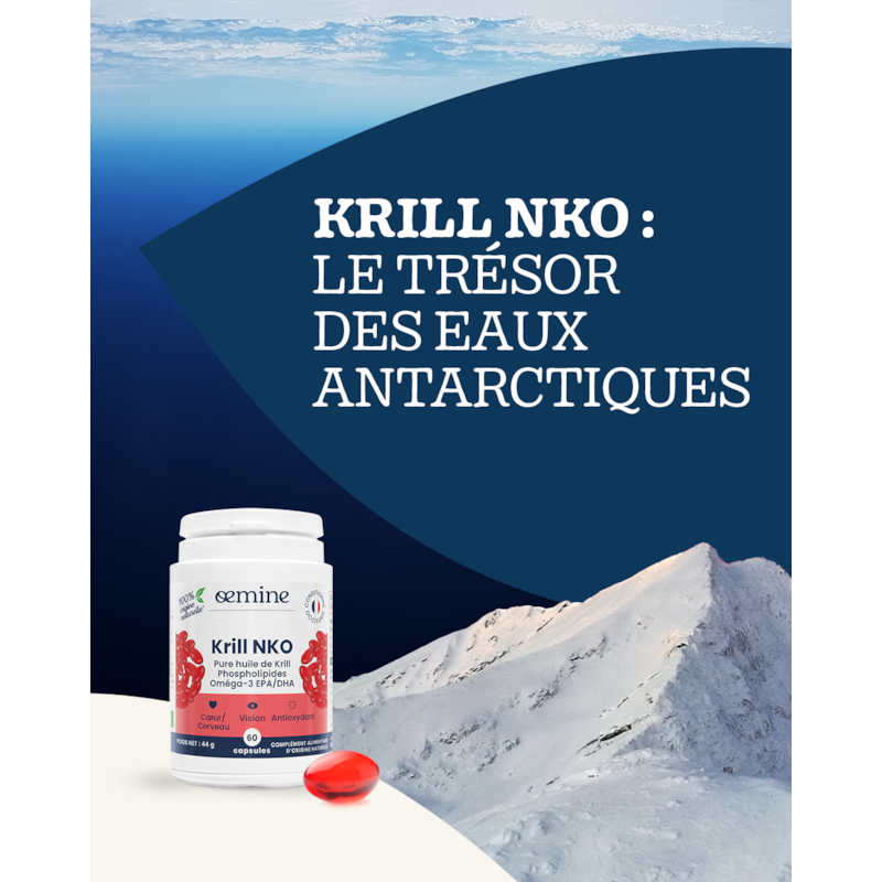 Oemine - Oemine krill nko 80 capsules , oméga-3, cœur, cerveau, vision