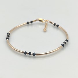 Jonc artisanal en goldfilled et saphirs