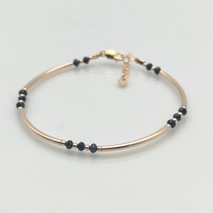 Jonc artisanal en goldfilled et saphirs