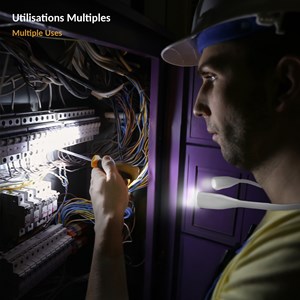 Lampe de lecture de cou rechargeable 3 couleurs 3 intensités Blanc