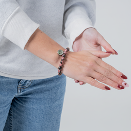 Bracelet diffuseur d'huile essentielle - rhodonite