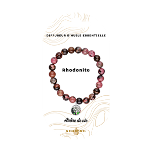 Bracelet diffuseur d'huile essentielle - rhodonite