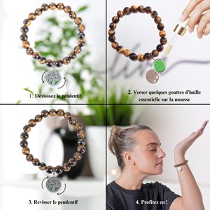 Bracelet diffuseur d'huile essentielle - aventurine