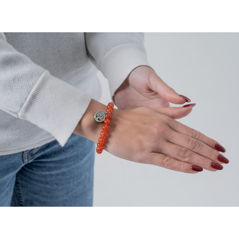 Bracelet diffuseur d'huile essentielle - cornaline