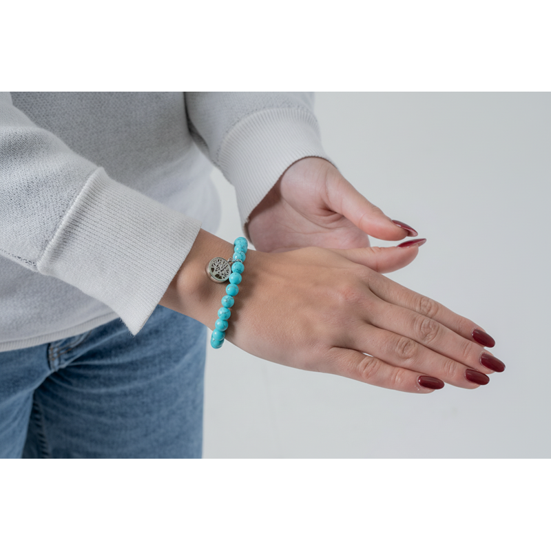Bracelet diffuseur d'huile essentielle - turquoise*