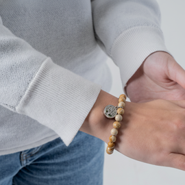 Bracelet diffuseur d'huile essentielle - jaspe paysage