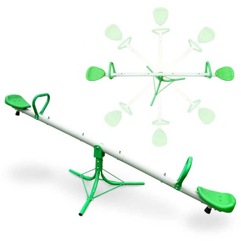 Balançoire 2 en 1 enfants avec rotation 360° jardin