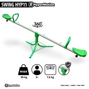 Balançoire 2 en 1 enfants avec rotation 360° jardin