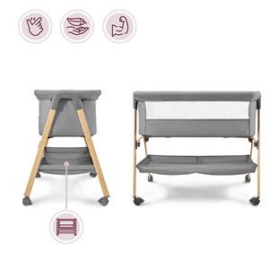 Lit bébé autoportant 3 en 1 avec matelas – pliable et mobile