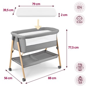 Lit bébé autoportant 3 en 1 avec matelas – pliable et mobile