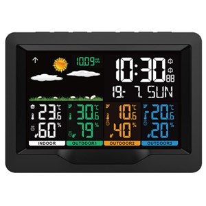 Station météo écran couleur avec 3 capte