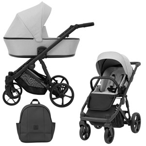 Poussette arizo 03 gris- cadre noir