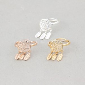 Bague attrape-rêve chamanique or