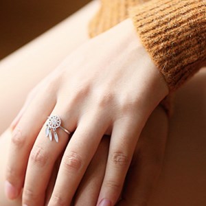 Bague attrape-rêve chamanique argent