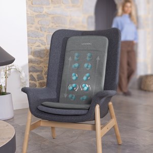 Siège massant shiatsu avec têtes de massage souples et chaleur relaxante