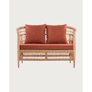 Lusso - canapé de jardin 2 places en rotin, coussin amovible