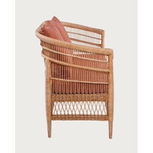 Lusso - canapé de jardin 2 places en rotin, coussin amovible