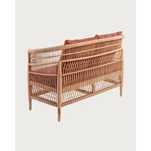 Lusso - canapé de jardin 2 places en rotin, coussin amovible
