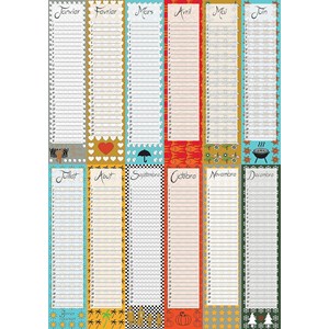 Calendrier perpétuel - poster dates importantes & anniversaires a2