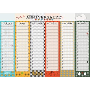 Calendrier perpétuel joyeux anniversaires- format a3 recto verso - sans année