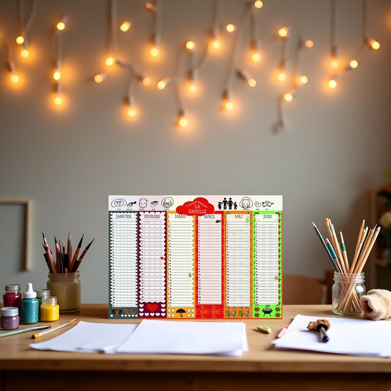 Calendrier perpétuel anniversaires famille – format a3 – inscriptible