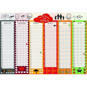 Calendrier perpétuel anniversaires famille – format a3 –  inscriptible