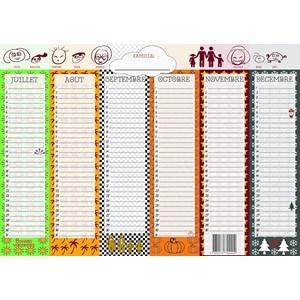 Calendrier perpétuel anniversaires famille – format a3 –  inscriptible