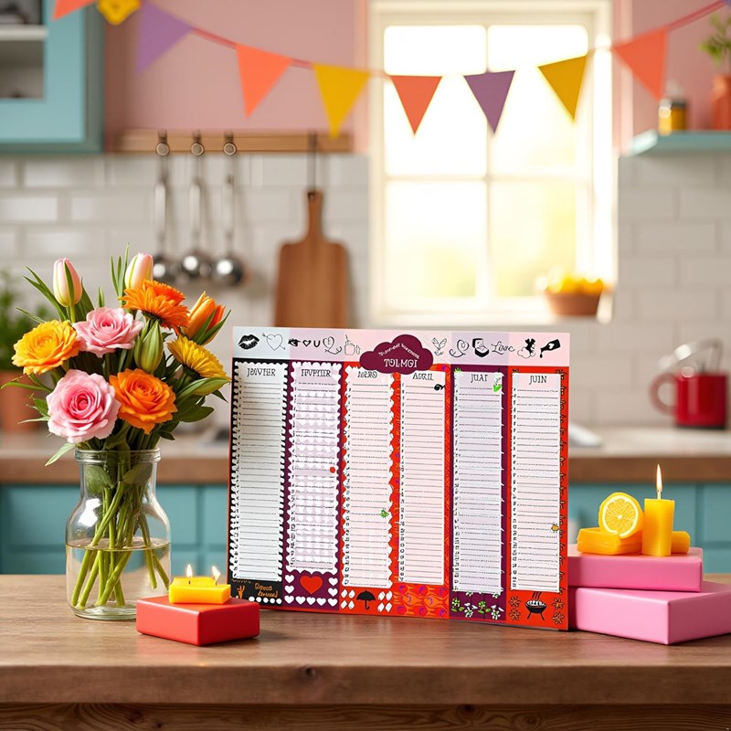 Calendrier perpétuel dates importantes en couple – format a3 – inscriptible