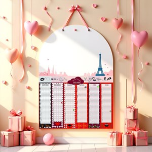 Calendrier perpétuel dates importantes en couple – format a3 –  inscriptible