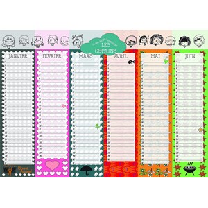 Calendrier perpétuel anniversaires copains – format a3 –  inscriptible