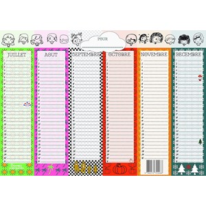 Calendrier perpétuel anniversaires copains – format a3 –  inscriptible