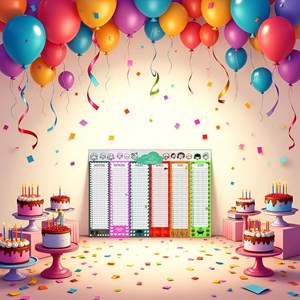 Calendrier perpétuel anniversaires copains – format a3 –  inscriptible