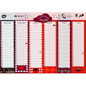 Pack de 3 calendriers perpétuels anniversaires - famille couple et copains - a3