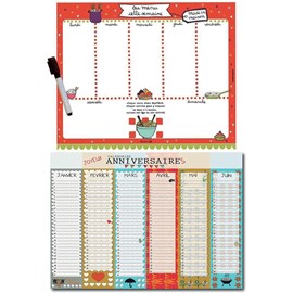Calendrier anniversaires pérpétuel inscriptible + semainier aimanté à remplir