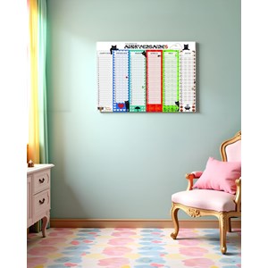 Calendrier perpétuel anniversaires motif chat – format a3 –  inscriptible