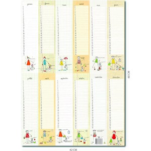 Calendrier perpétuel - poster  anniversaires inscriptible  a2