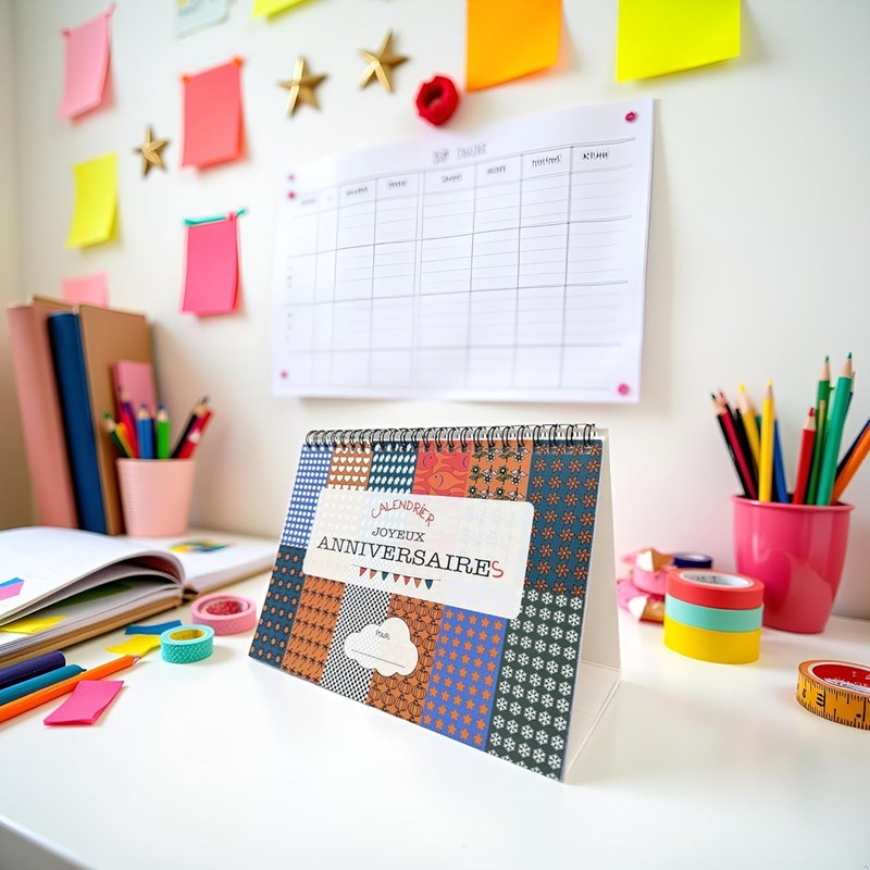 Calendrier perpétuel anniversaires bloc chevalet – inscriptible