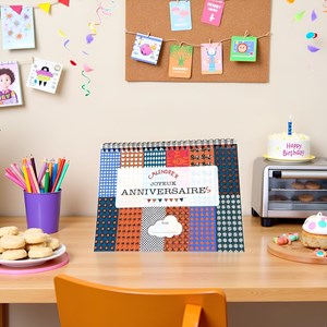 Calendrier perpétuel anniversaires bloc chevalet –  inscriptible