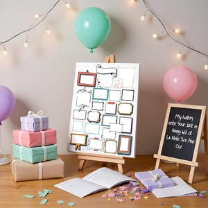 Poster livre d'or anniversaire ou mariage à remplir - format a3